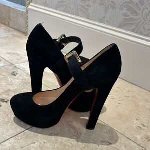 Christian Louboutin Black Heels with Gold Accent